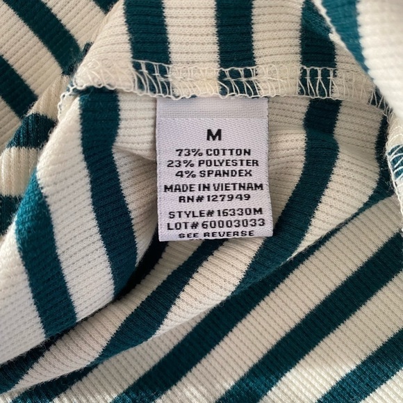 Emma & Michele Green Stripe Size Medium Dress - Picture 6 of 7